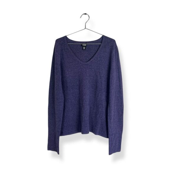 Eileen Fisher Sweaters - Eileen Fisher Merino Wool Blend Purple V-Neck Long Sleeve Soft Stretch Sweater